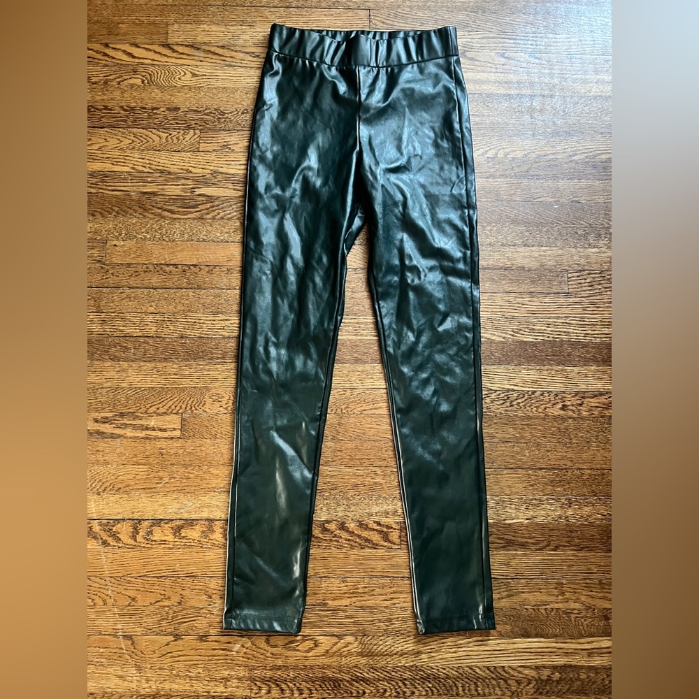 Alya Francesca Women's Dark Green Faux Leather Leggings NWT Size Small‎